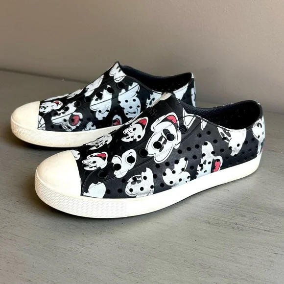 Native Jefferson Disney Parks Mickey Mouse Slip On Shoes Size M3/W5 Black - Picture 1 of 12